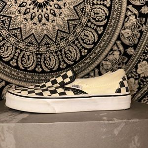 Vans checkered slip ons
